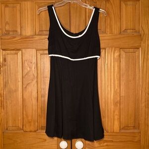 NWOT DBY Ltd. Vintage 80s Dress Career Mini Sleeveless Black White Size 9/10